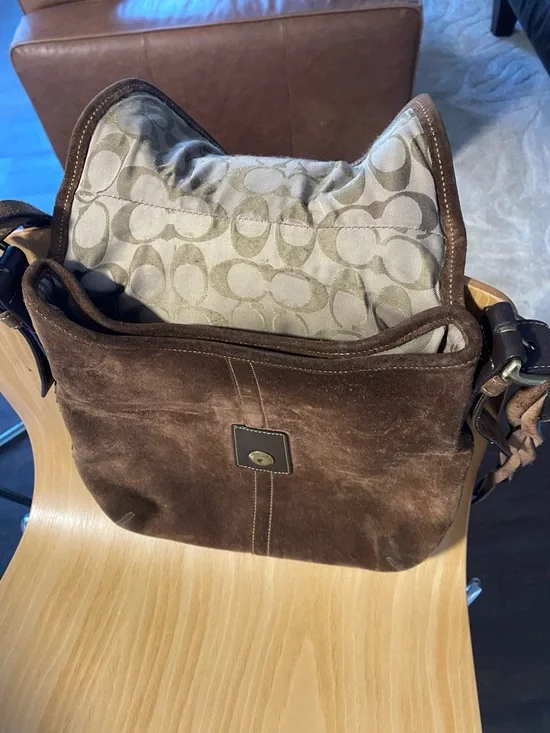 Vintage Coach Brown Suede Fringe Crossbody Bag - Women - Picture 3 of 6